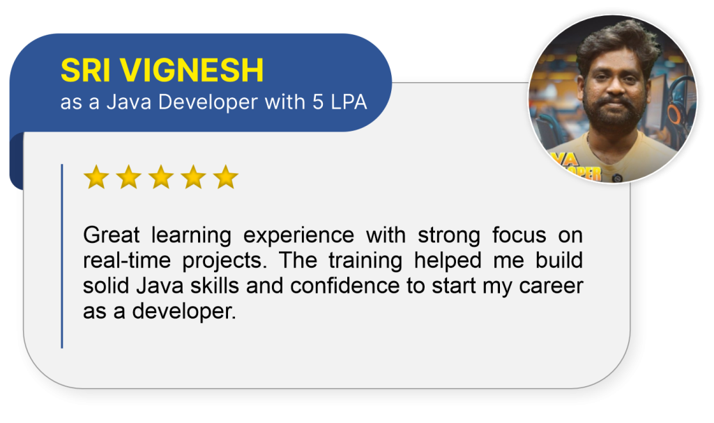 sai vignash java full stack student review about ashok it