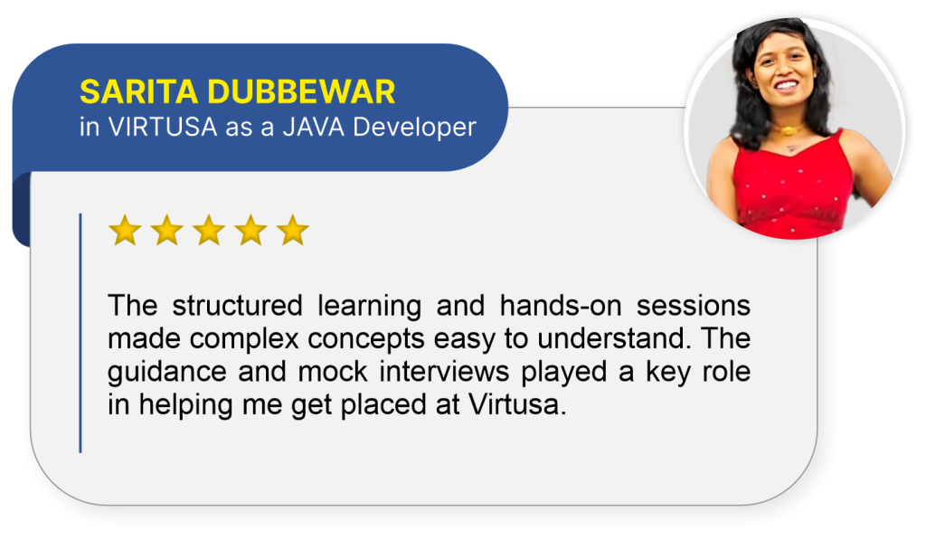 saritha java full stack student review about ashok it